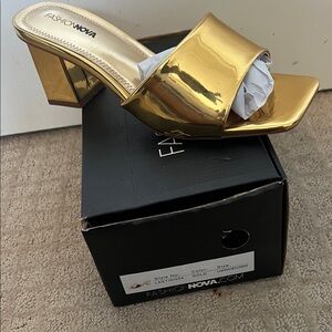 Fashion Nova Metallic Gold Heels